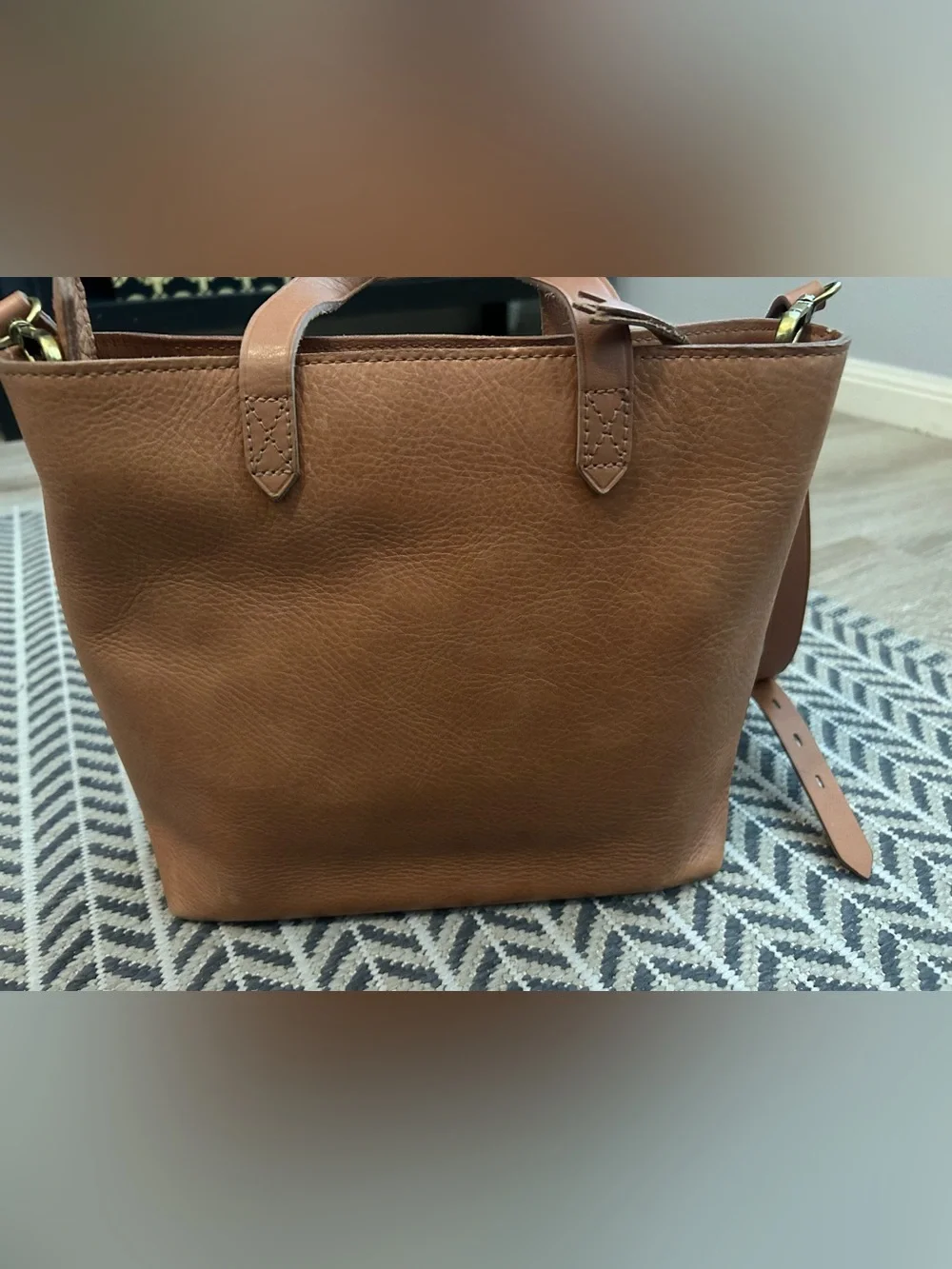 Madewell Small Transport Striped Tote Crossbody Bag.